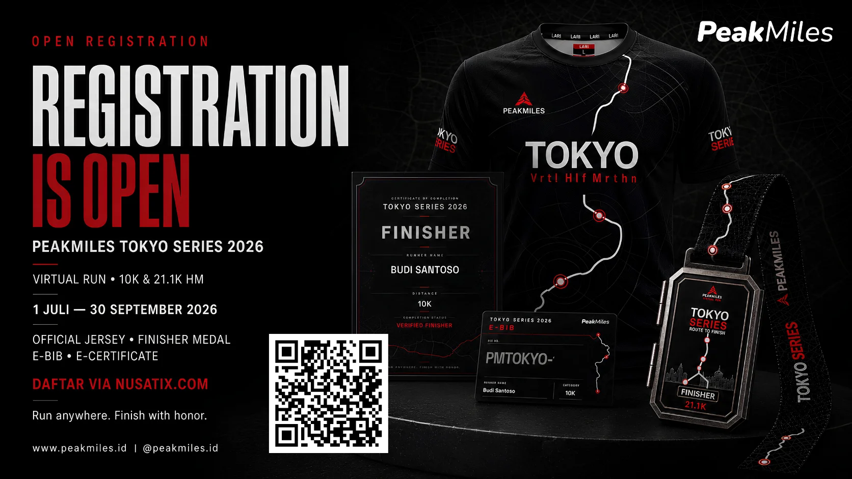 Poster PeakMiles Tokyo Series Virtual Run 10K & 21K HM